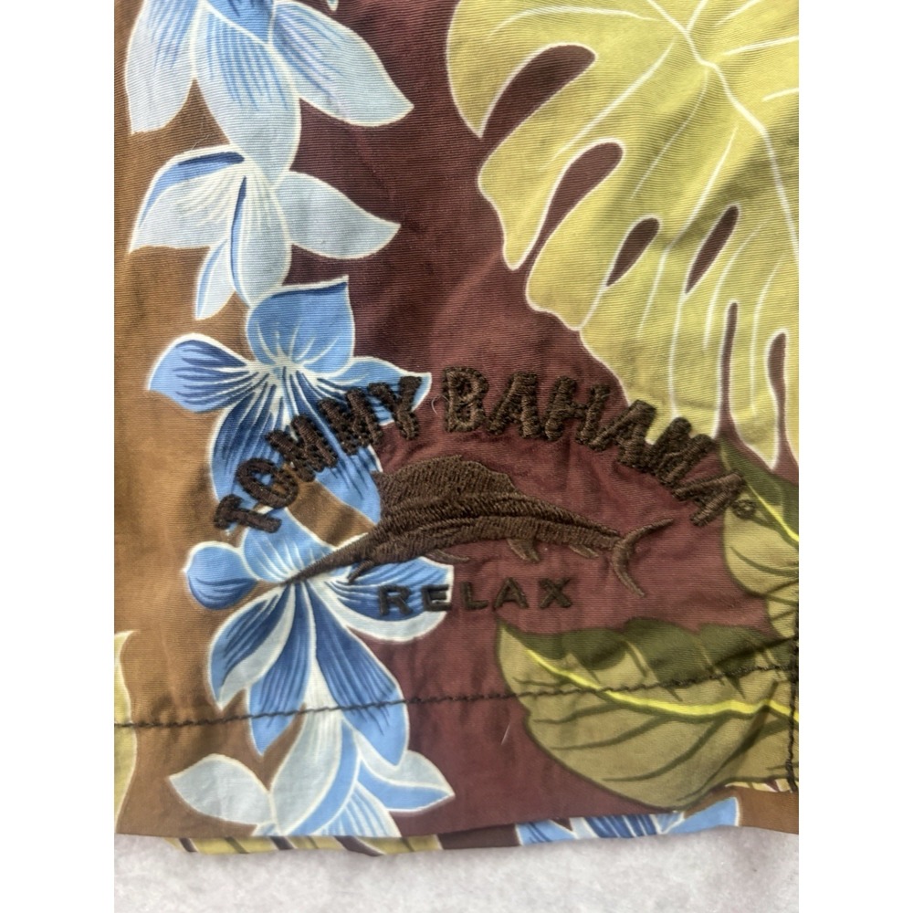 Tommy Bahama Relax Tropical Floral Swim Trunks Men's Size L Lined Tie 34x6 - Picture 7 of 9